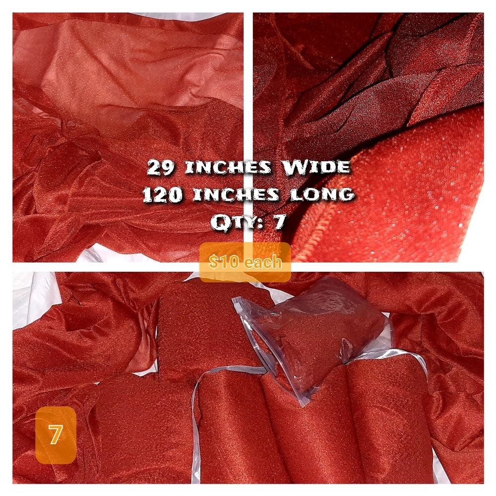 Burnt orange non wrinkle chiffon table runners 29"wide 120"long lings moments